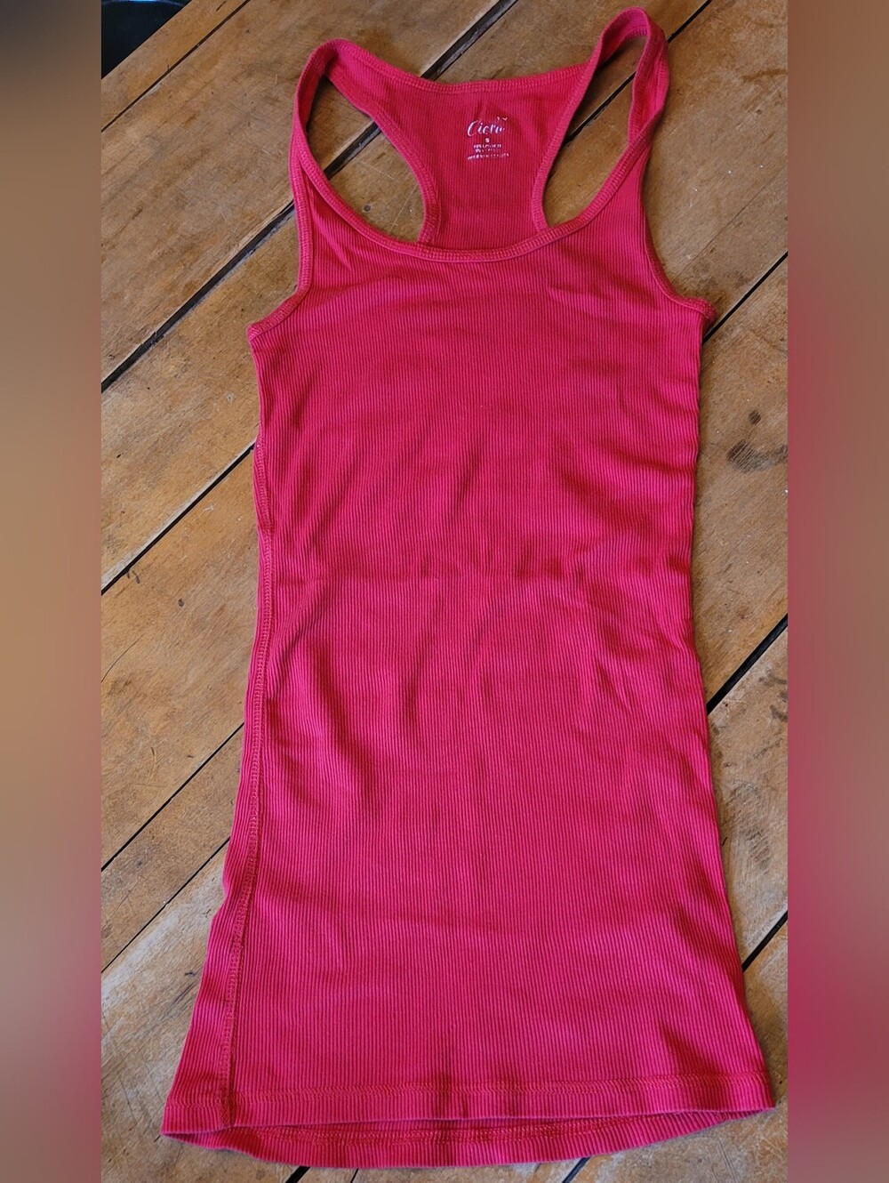Cato Bright Pink Ribbed Racerback Tank
